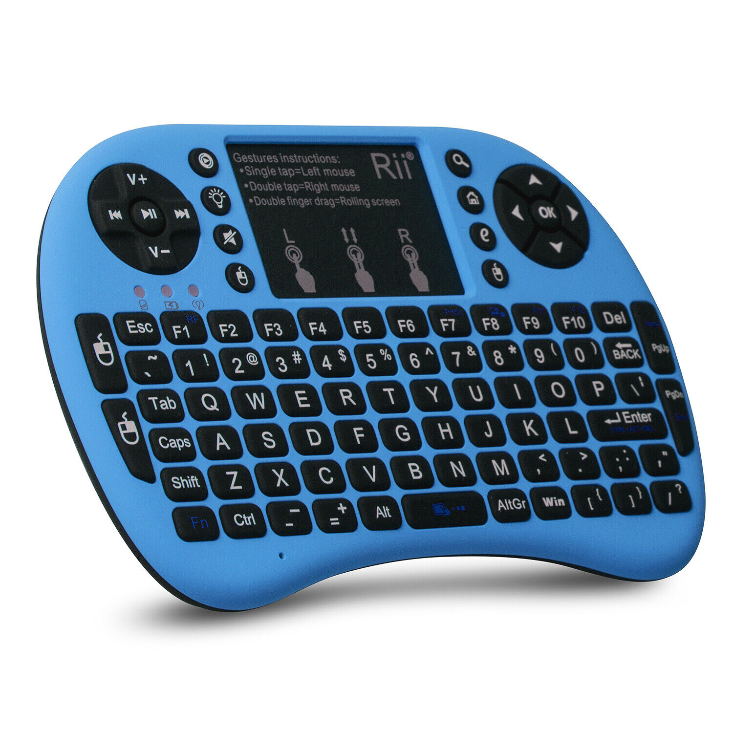 Rii i8+ 2.4Ghz Mini Wireless Keyboard BACKLIGHT for PS4 Kodi Raspberry PI BLUE