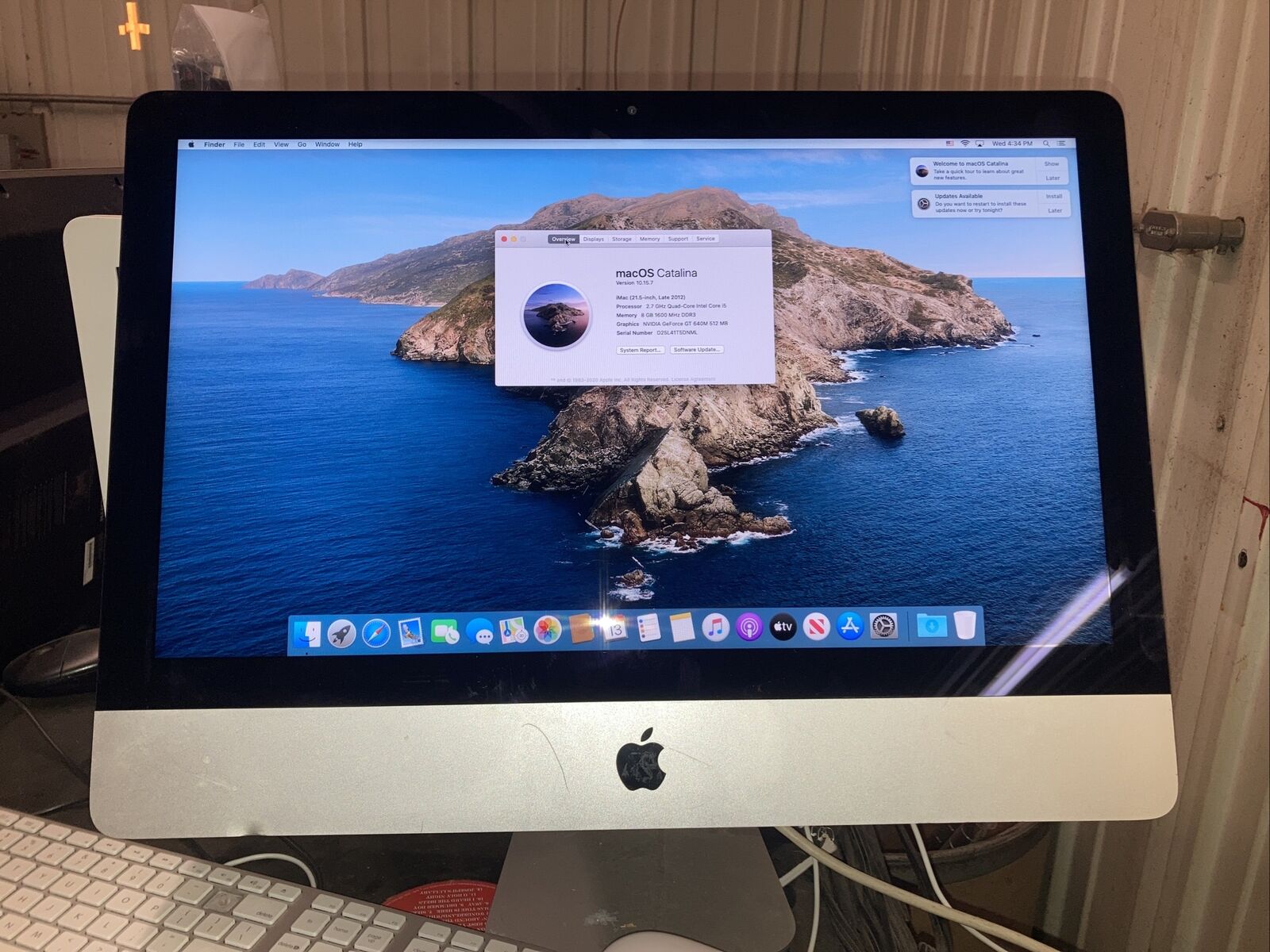 Apple iMac (21.5-inch Late 2012) 2.7GHz i5, 8GB Ram, 1TB HDD, OS Catalina 