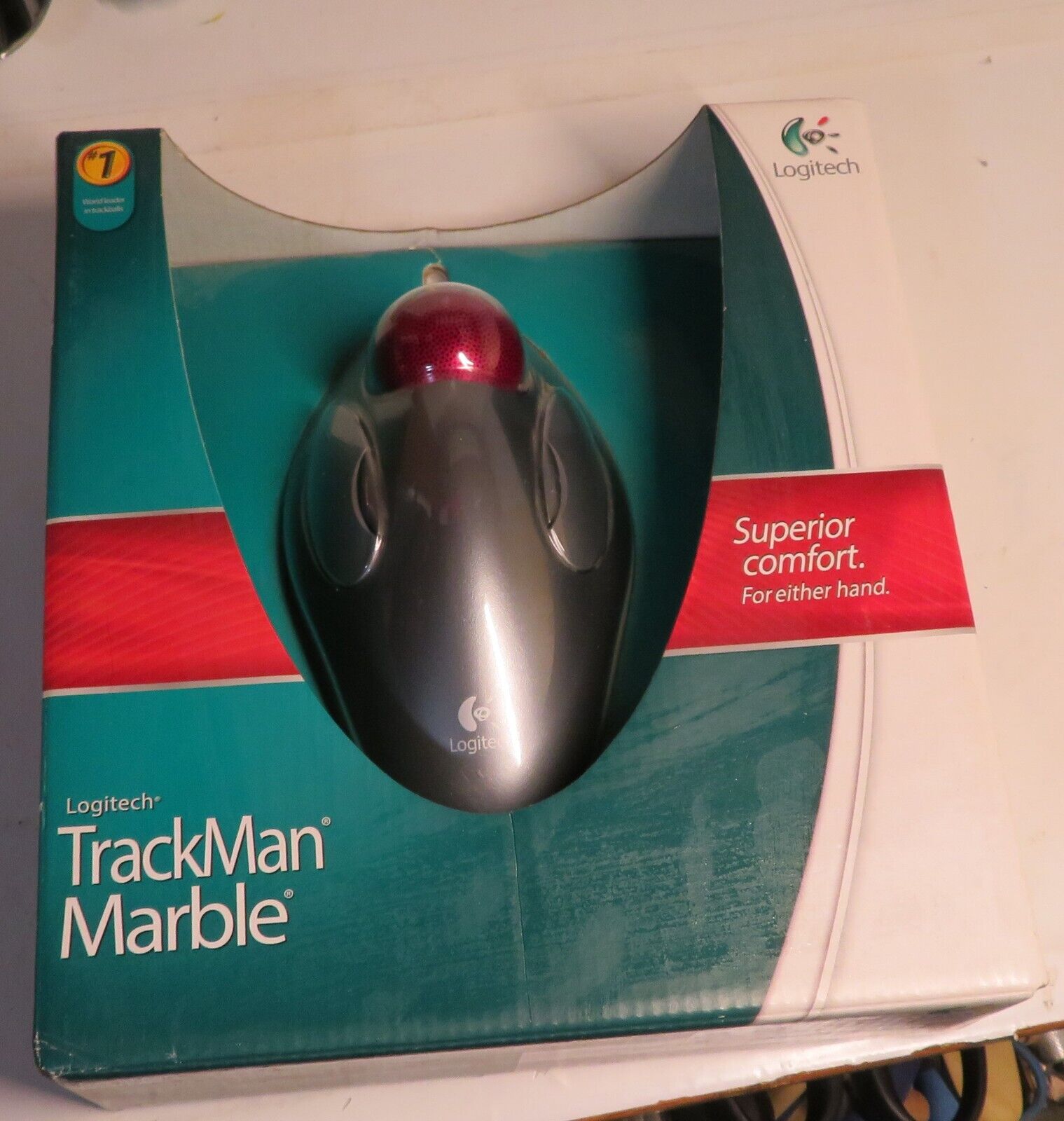 RARE Logitech Trackman Marble Trackball Mouse Wired New Old Stock In Box SEALED