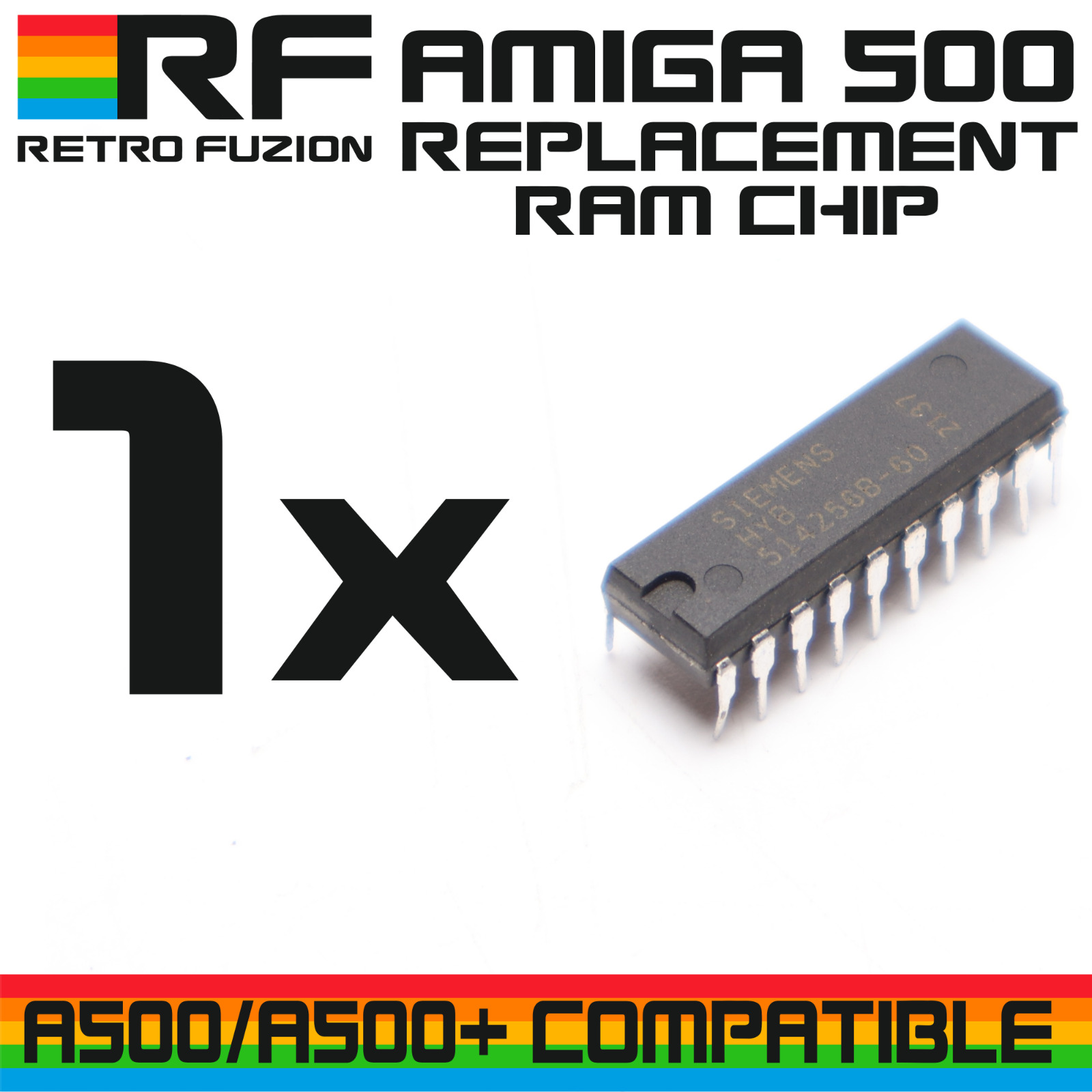 Amiga 500 500 PLUS 512K RAM Expansion Upgrade Kit - SIEMENS HYB 514256B-60