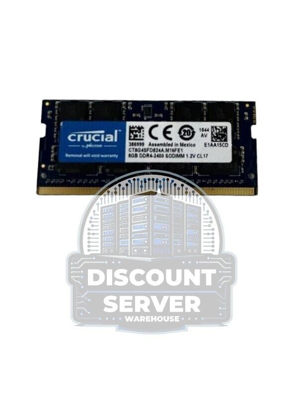 Lot of 2 - Crucial (CT8G4SFD824A) 8GB 2Rx8 PC4-19200U 2400Mhz SODIMM DDR4 Memory
