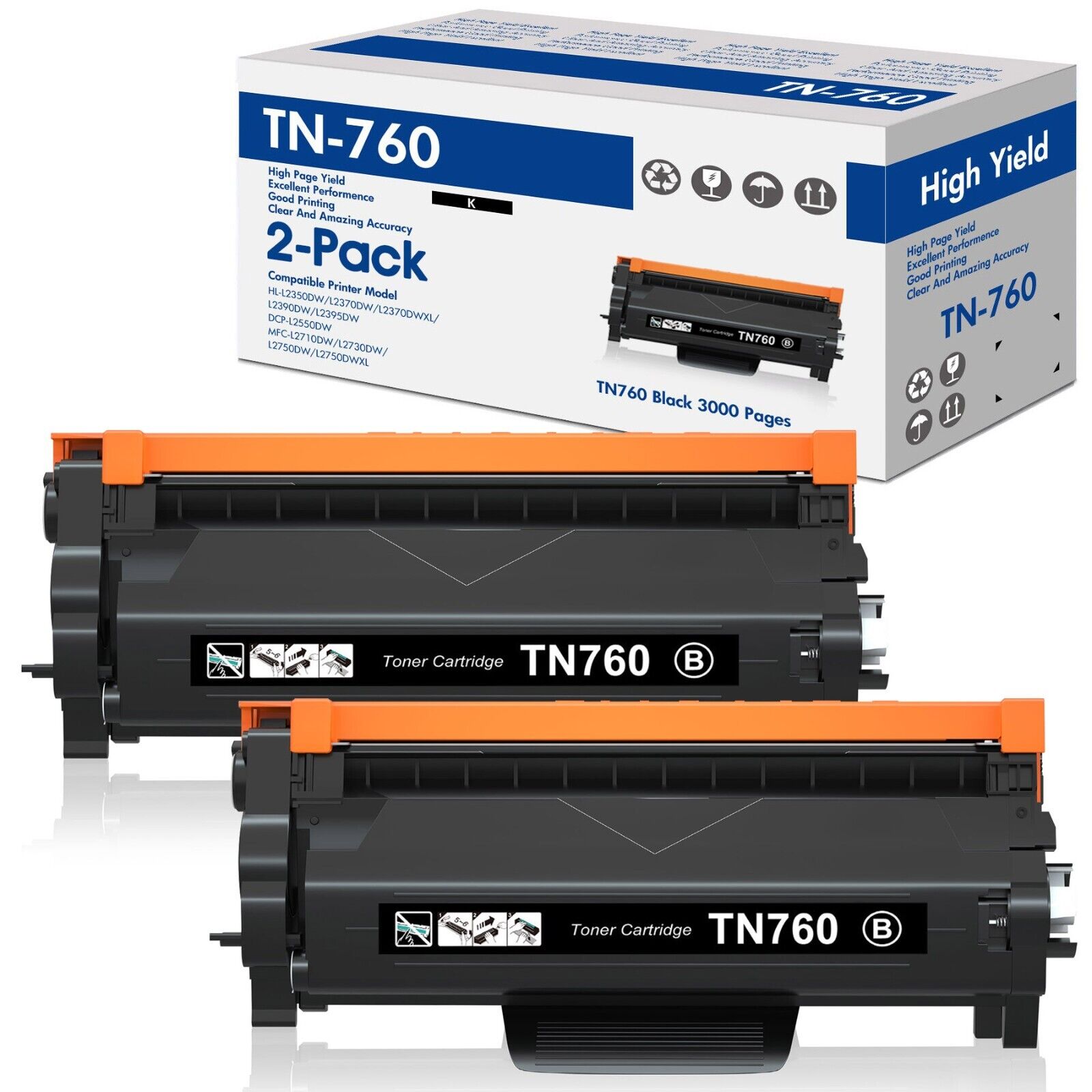 TN760 Toner Cartridge For Brother TN730 DCP-L2550DW HL-L2390DW HL-L2395DW Lot