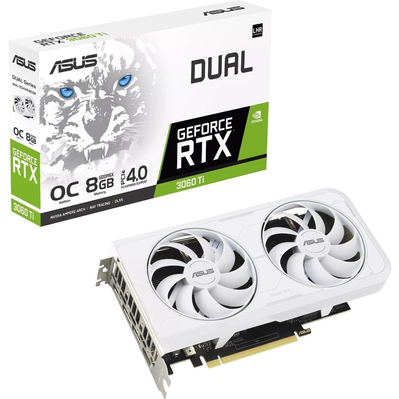 ASUS Dual NVIDIA GeForce RTX 3060 Ti White OC Edition Graphics Card (PCIe 4.0,