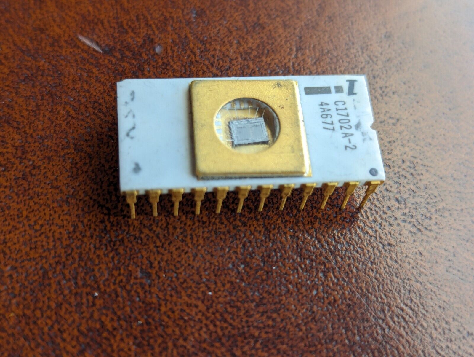 Vintage Intel EPROM C1702A-2 White Ceramic & Gold