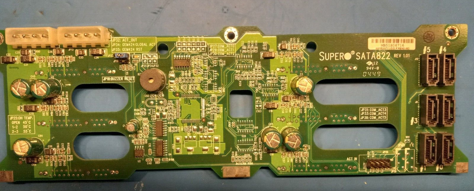Super Micro SATA822 Backplane Board for SuperChassis 822 ~ Rev 1.01