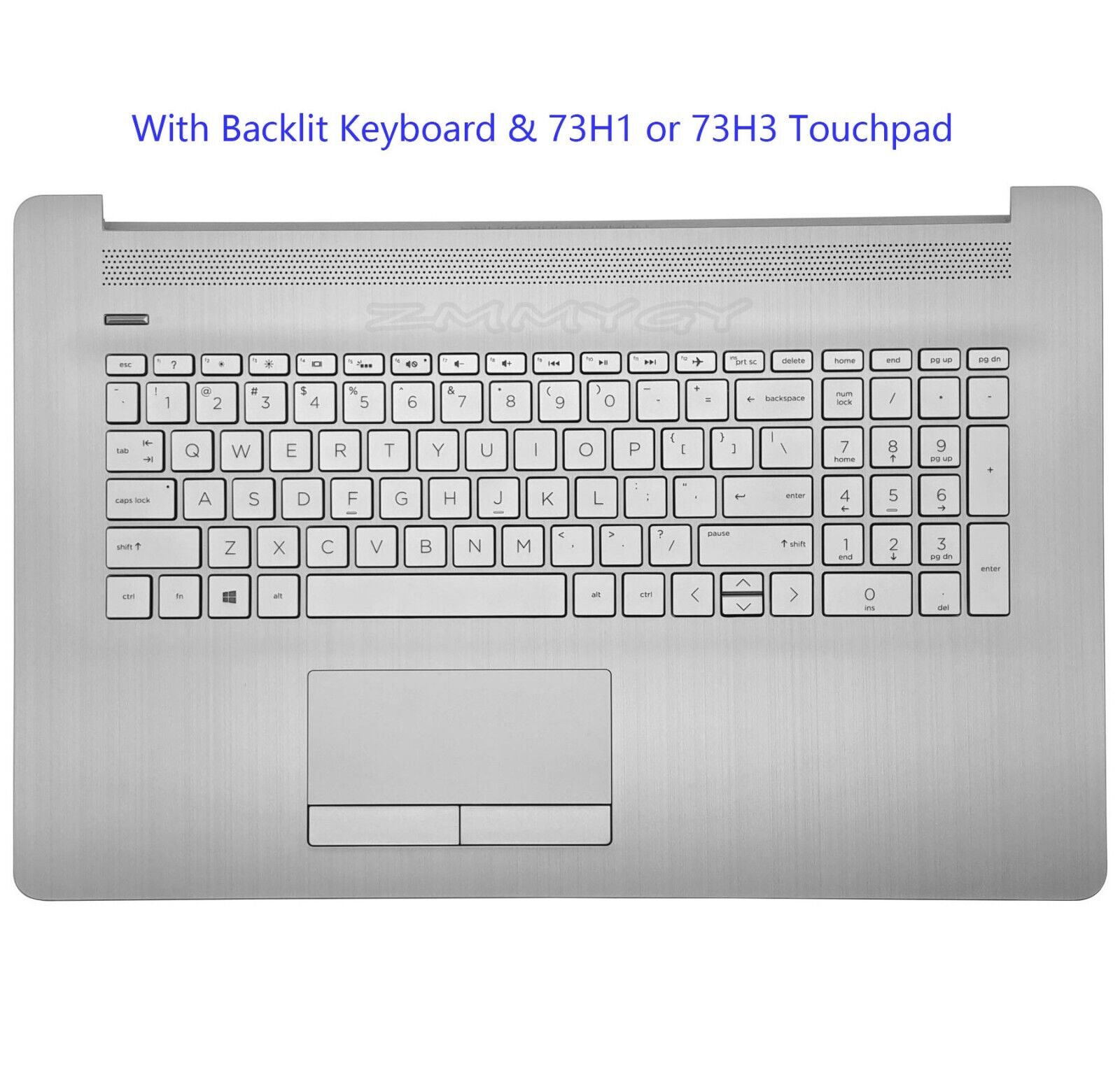 Palmrest for HP 17BY 17-BY 17-CA Backlit Keyboard PTP Touchpad L92783-001 Silver