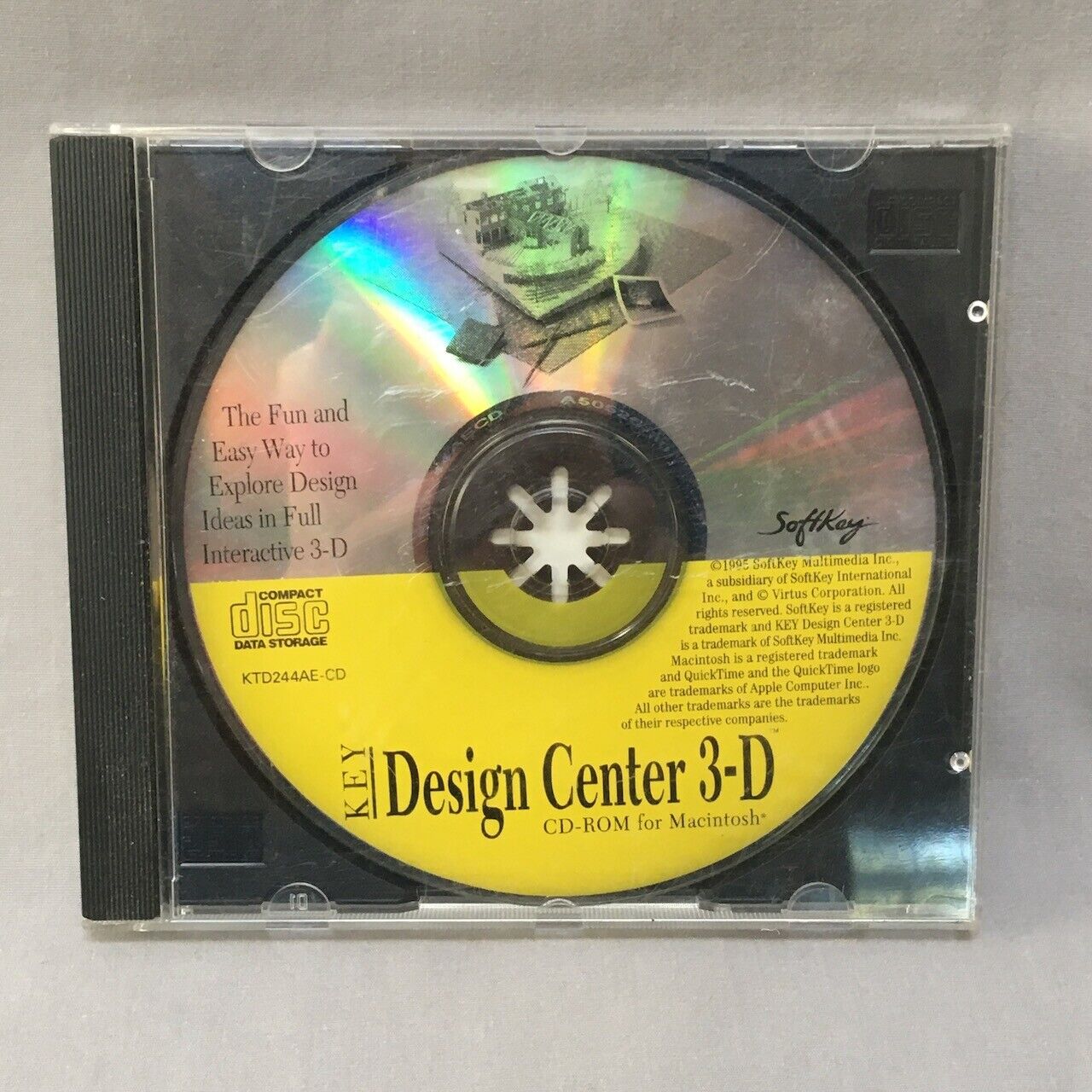 Interior Design Software CD Softkey Design Center 3D, 1995, for Macintosh