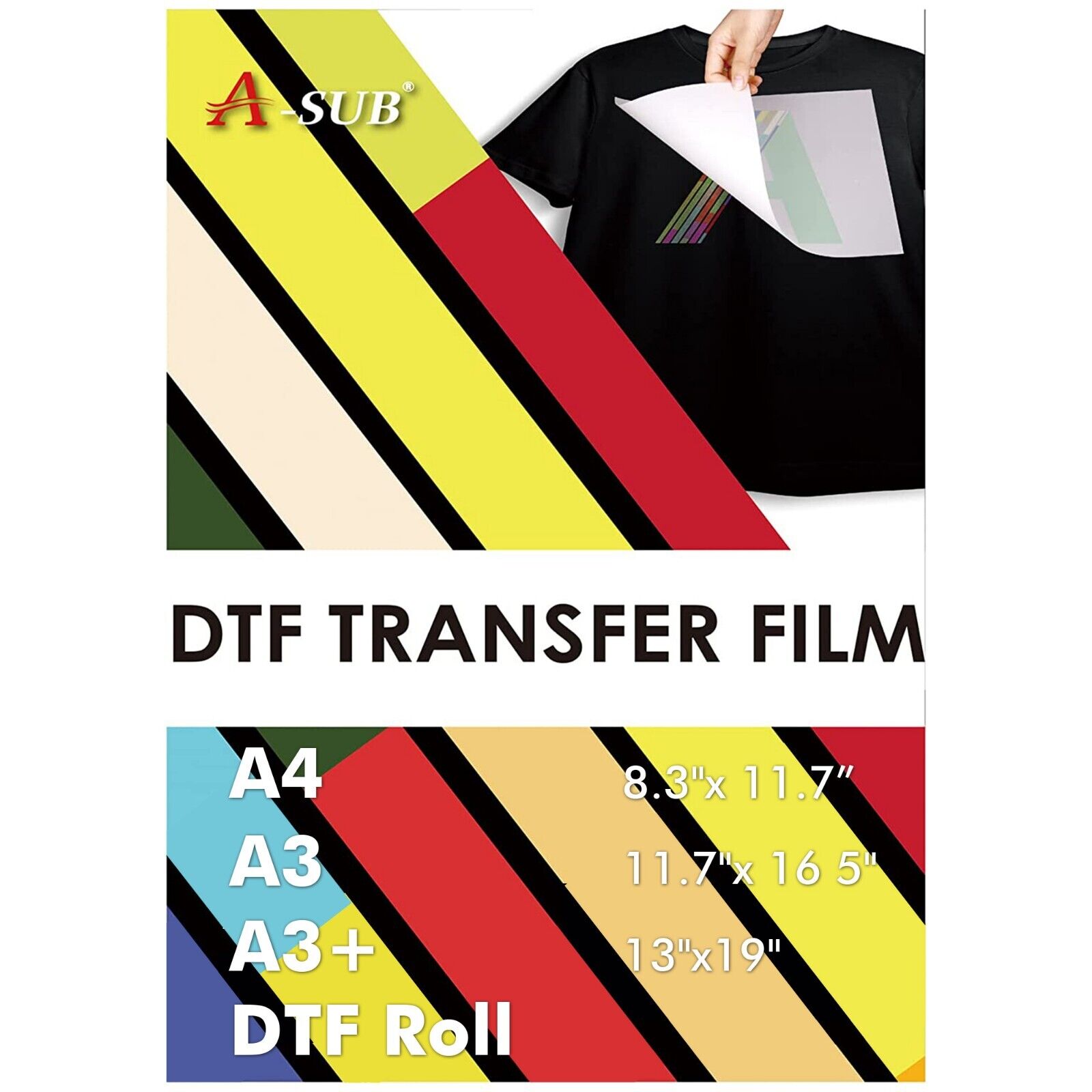 Lot A-SUB DTF Film A4 / A3 / A3+ DTF Transfer Paper, Sublimation Paper for Dark