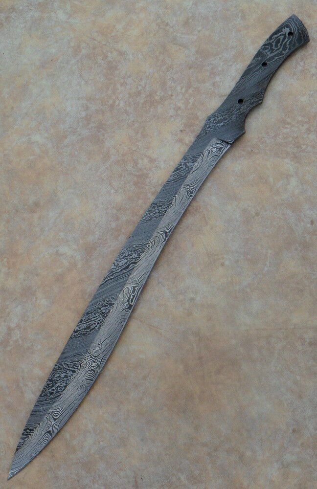 VK7015 Handmade Damascus Steel Sword Blank Blade Knife Full Tang 24 Inches 