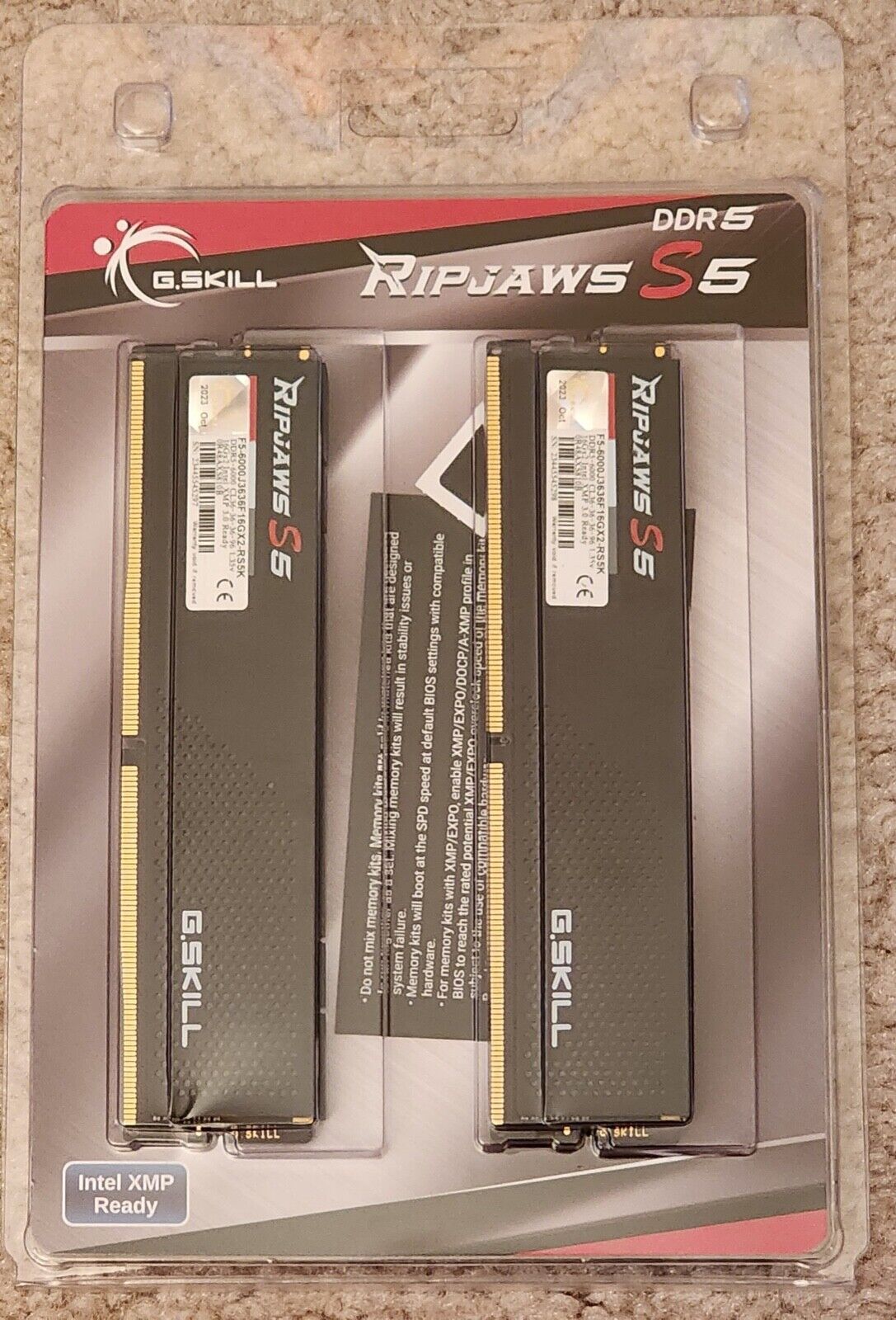 *NEW* G. SKILL Ripjaws S5 32GB (2 x 16GB) Memory Kit (F5-6000J3636F16GX2-RS5K)