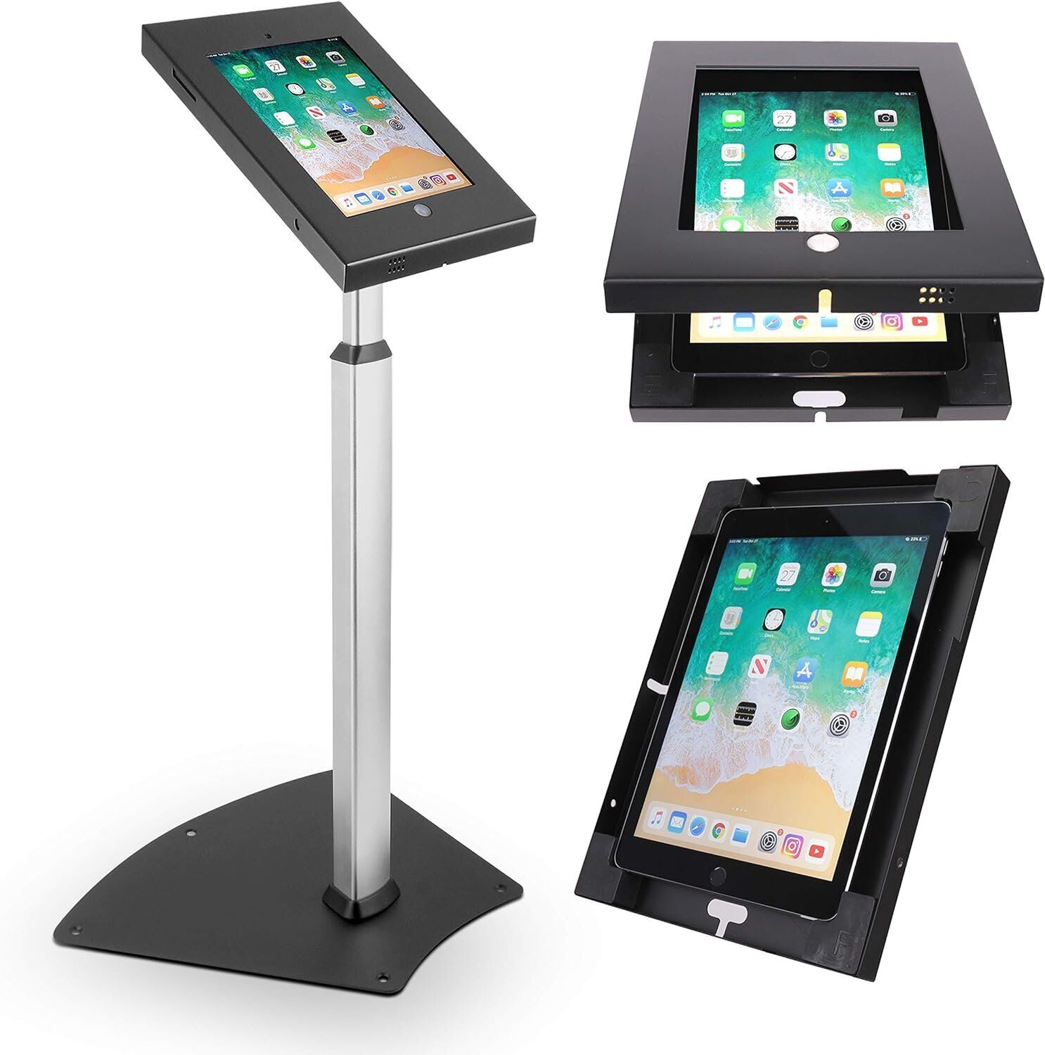 Pyle PSPADLK55 Tamper-Proof Anti-Theft iPad Kiosk Safe Security Public Floor...