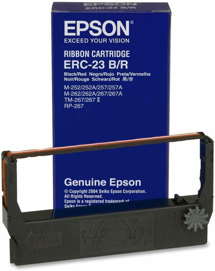 Genuine Epson ERC-23 B/R Ribbon Cartridge Black, Compatibility, See Description
