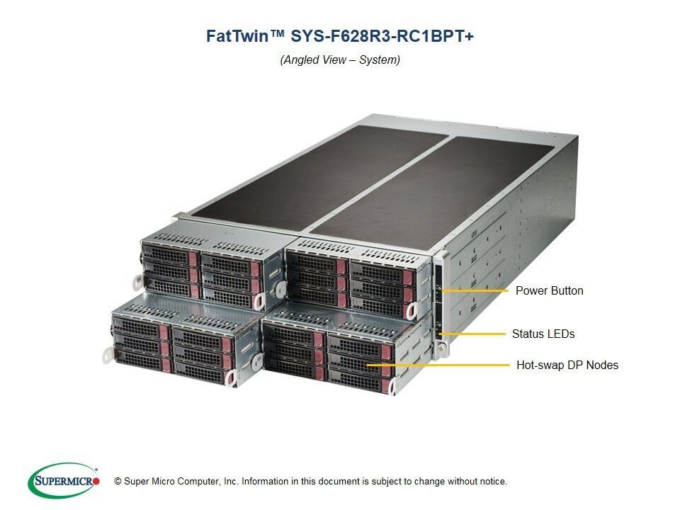 Supermicro SYS-F628R3-RC1BPT+ Barebones Server, NEW, IN STOCK, 5 Year Warranty