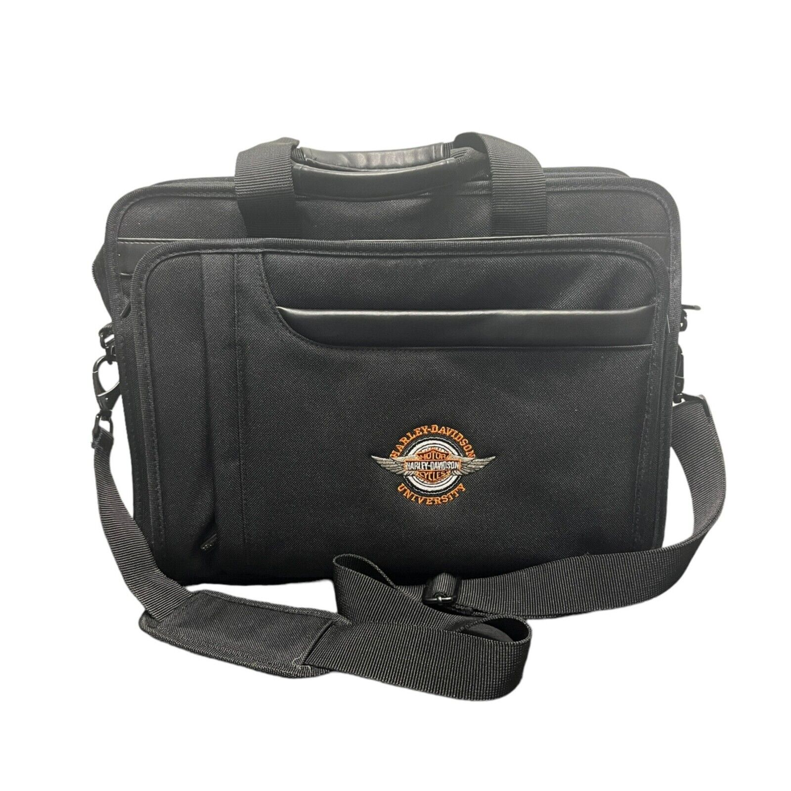 Harley Davidson University Laptop Bag Case Travel Zipper Leeds Black Shoulder