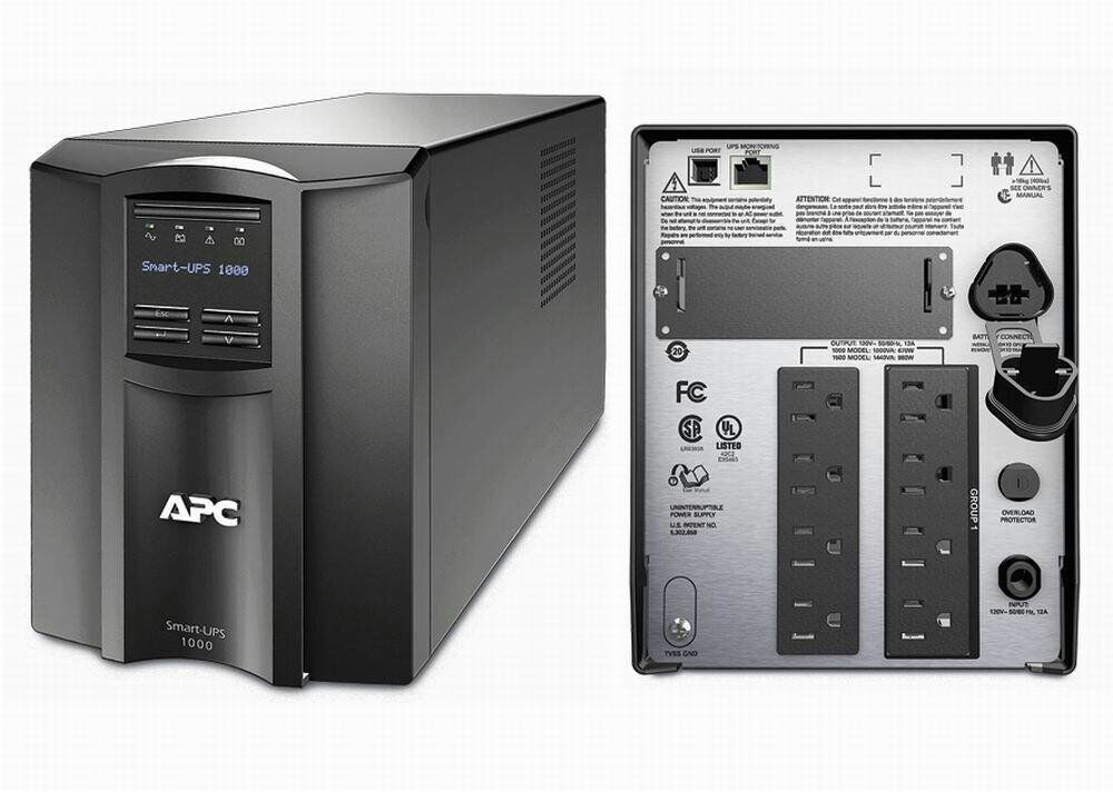 APC Smart-UPS 1000VA UPS Battery Backup with Pure Sine Wave Output (SMT1000)