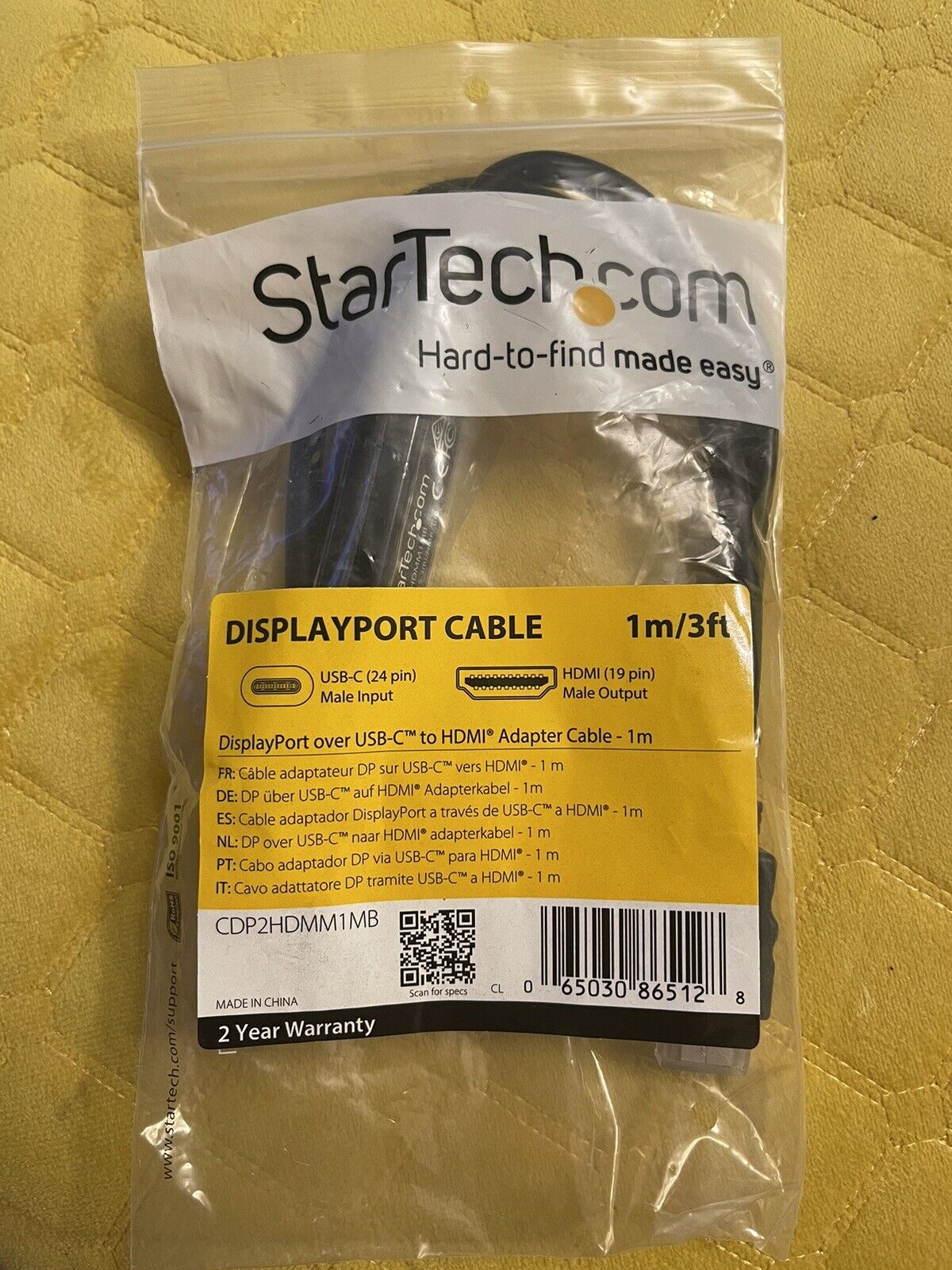 StarTech.com CDP2HDMM1MB USB-C to HDMI Adapter Cable - 1m (3 ft.) - 4K at 30 Hz