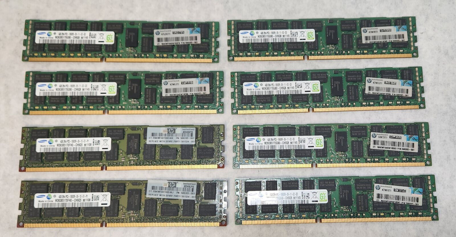 32GB KIT (8x4GB) Samsung/HP Dell IBM PC3-10600R ECC Registered Server memory