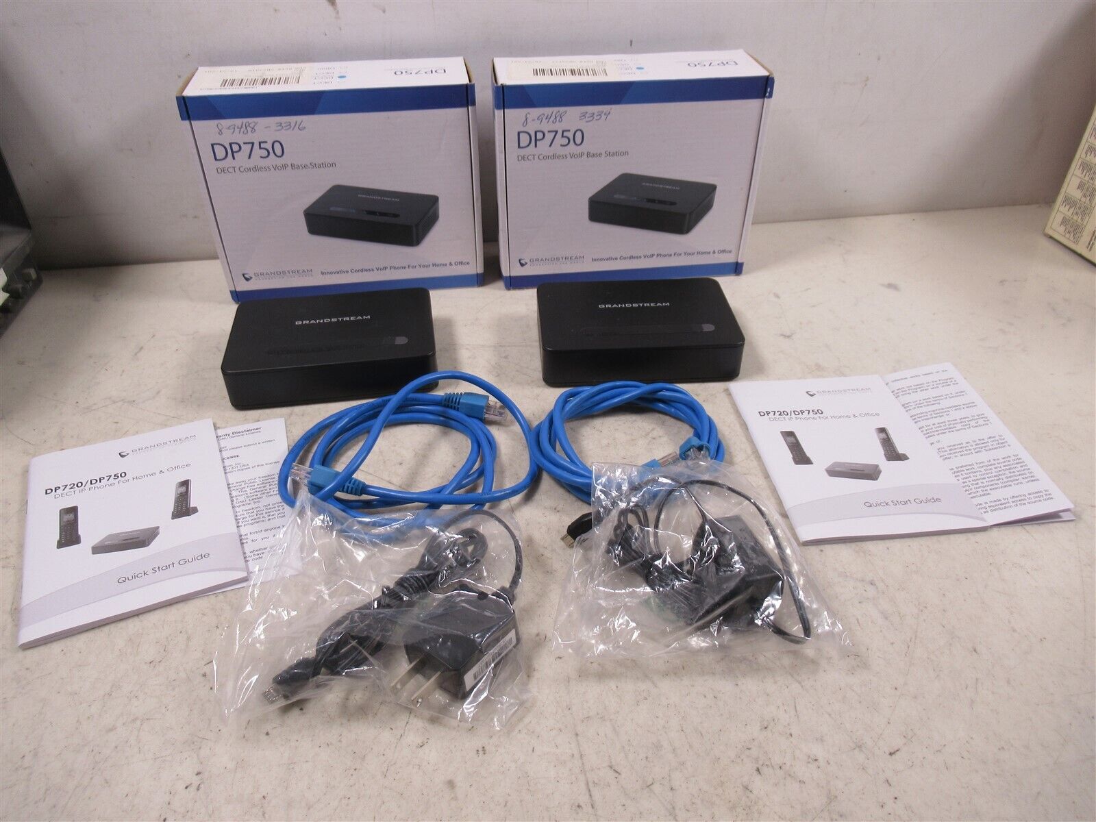 Lot of 2 Grandstream DP750 DECT Cordless VoIP BaseStation 3-Way Conferencing 