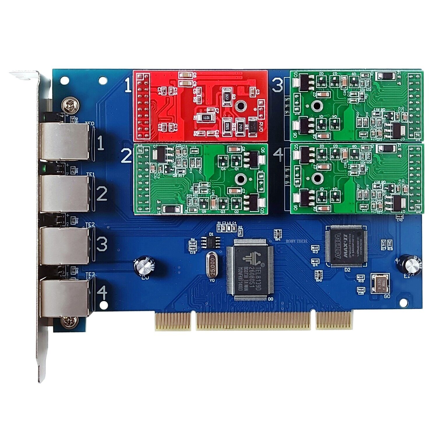 Asterisk Card TDM410P PCI 1 FXO+3 FXS Card FXO Board Issabel FreePBX TDM400P