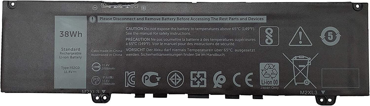 NEW Genuine OEM 39DY5 F62G0 Battery for Inspiron 13 7000 i7373 7373 7386 2-in-1
