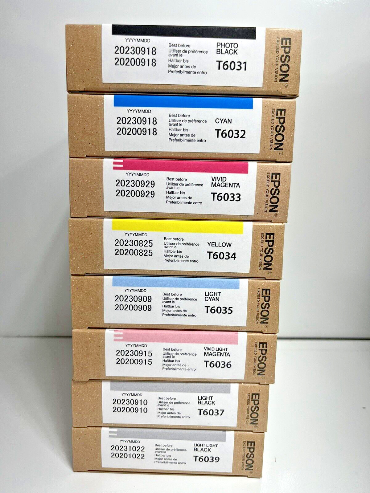 EXPIRED 2023 Genuine Epson Ink Set Stylus Pro 7880 9880 BOXES ALL MINT