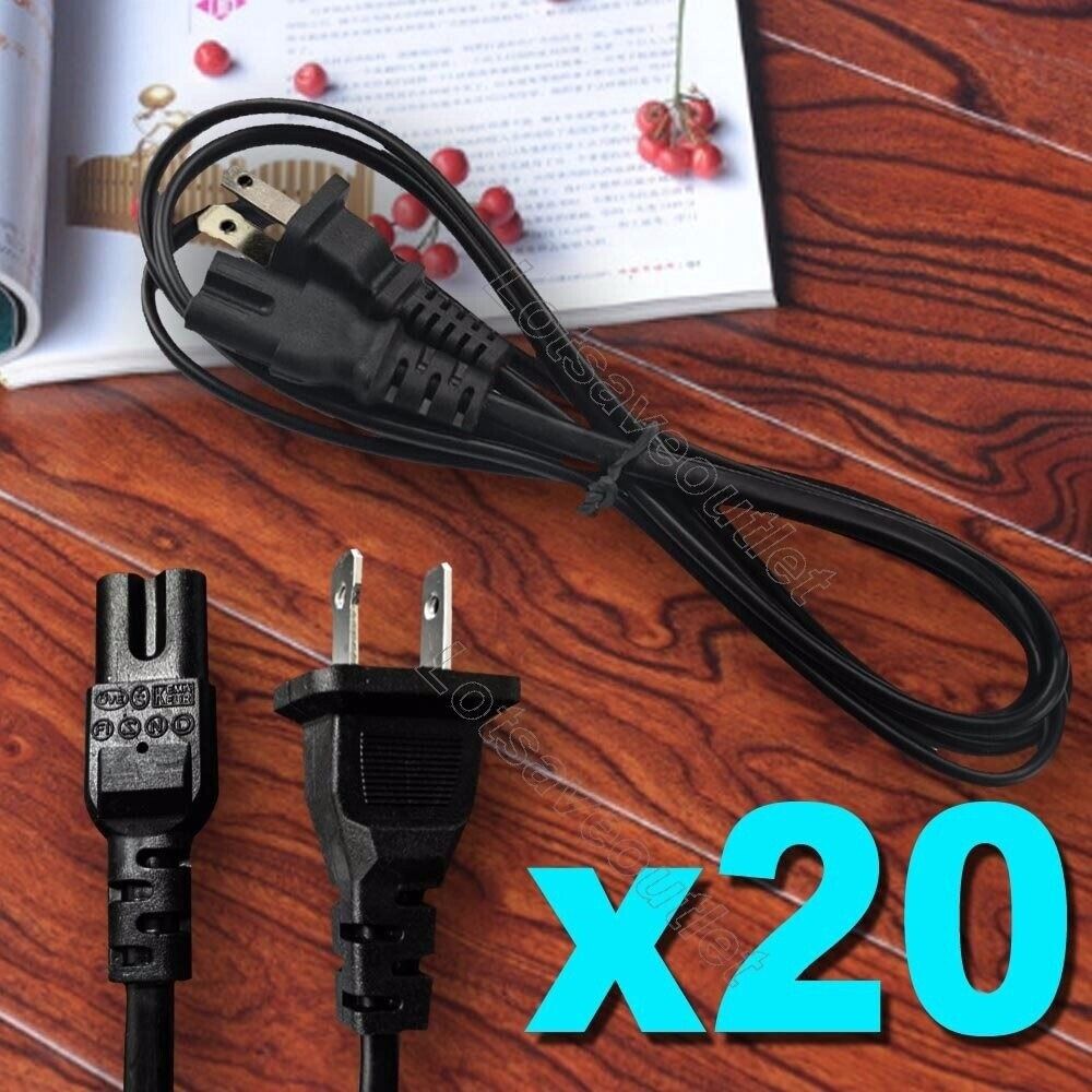 20x Pcs 6-Feet 2 Prong Slim AC Power adapter for Sony PlayStation 1 2 PS1 PS2