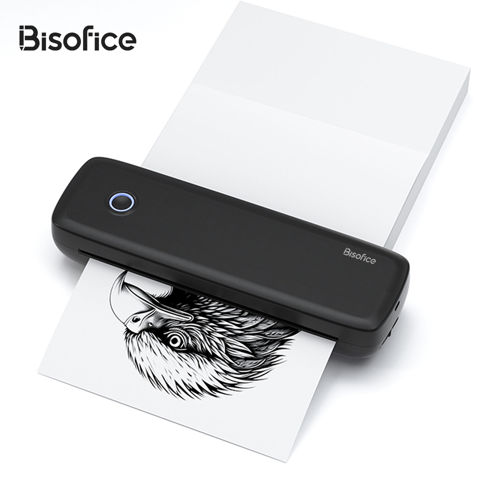 Bisofice A4 Portable Thermal Transfer Printer Wireless&USB 56mm/77mm/107mm C7Y4