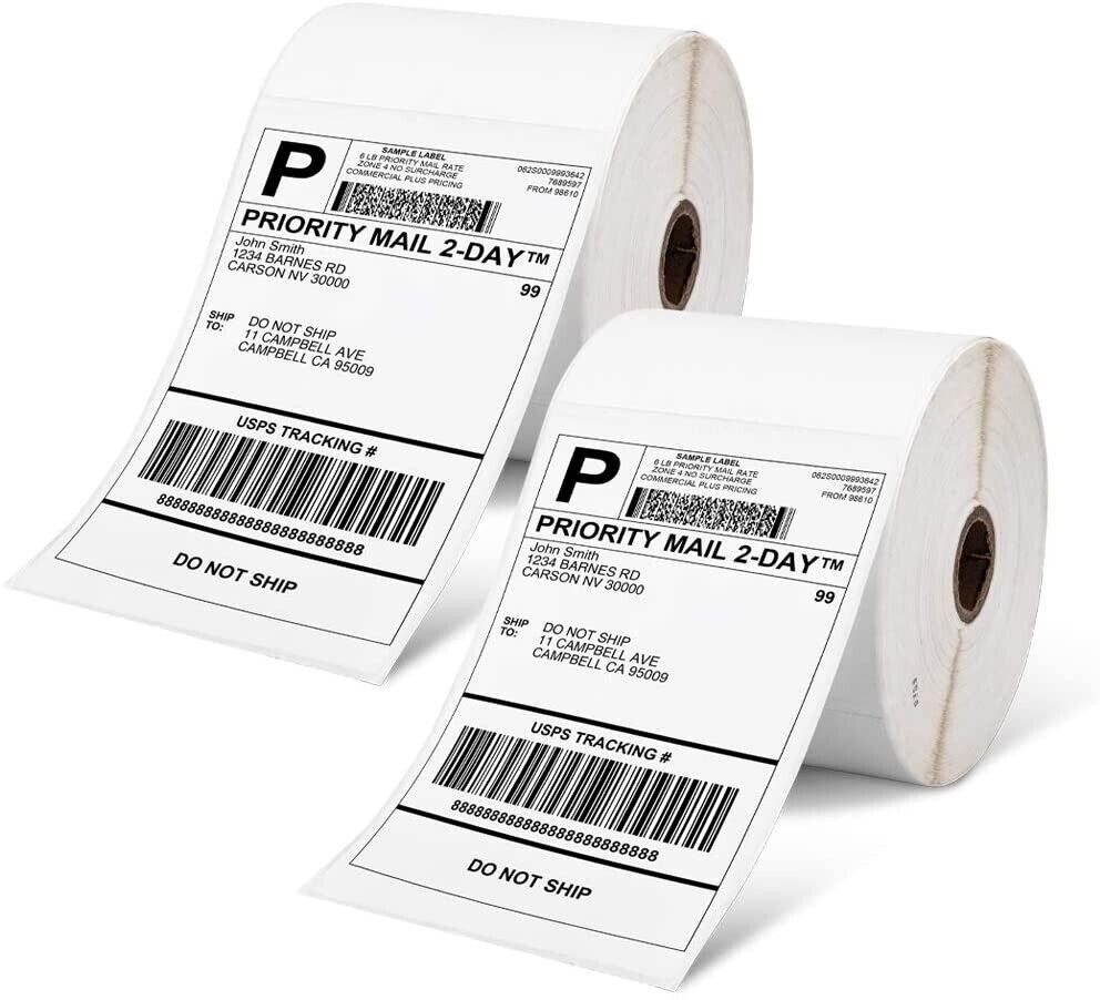 Phomemo 4 x 6 Thermal Shipping Paper Roll of 1000 Labels Self-adhesive Mailing