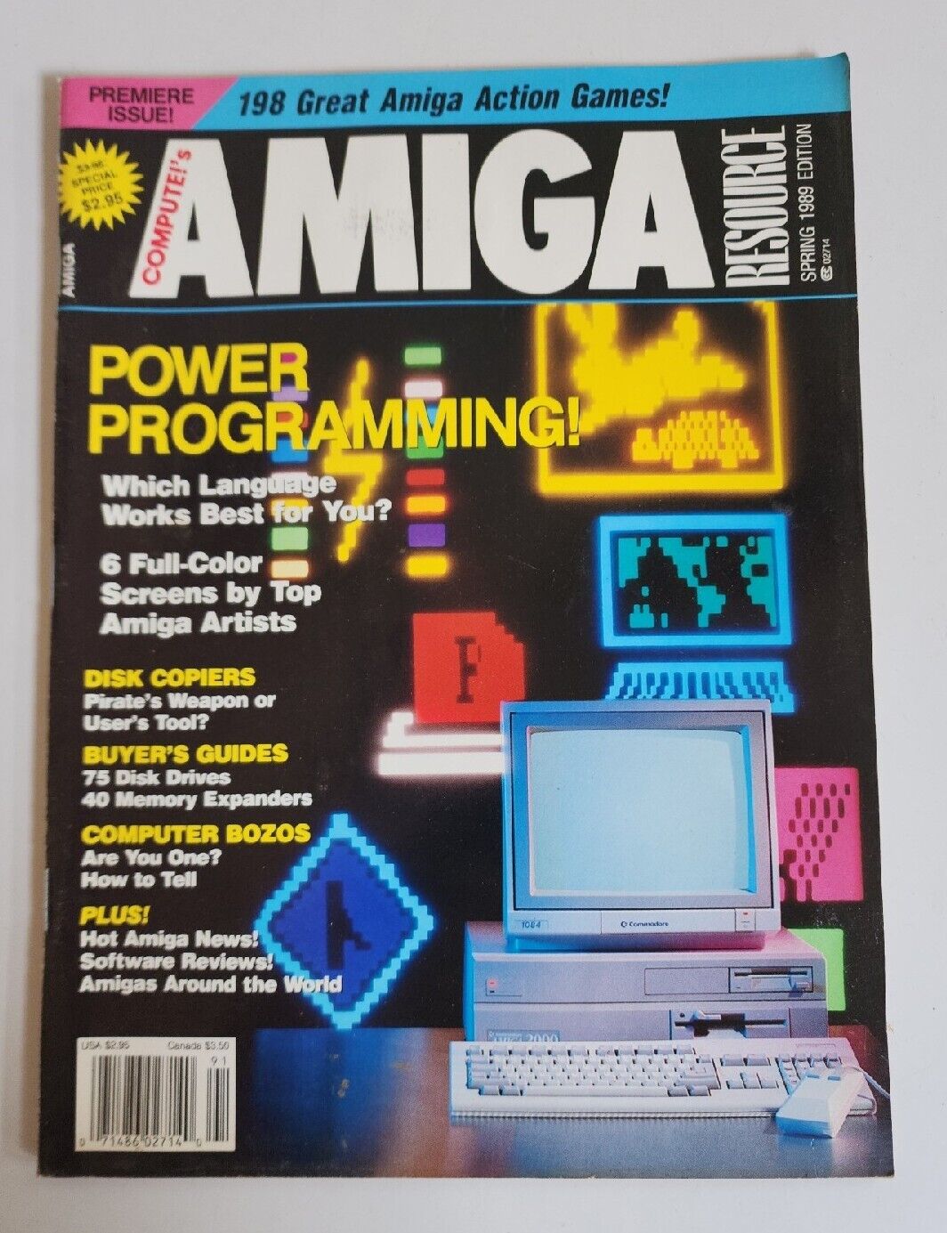 Compute\'s Amiga Resource Spring 1989 Edition Premiere Issue Magazine VTG Tech
