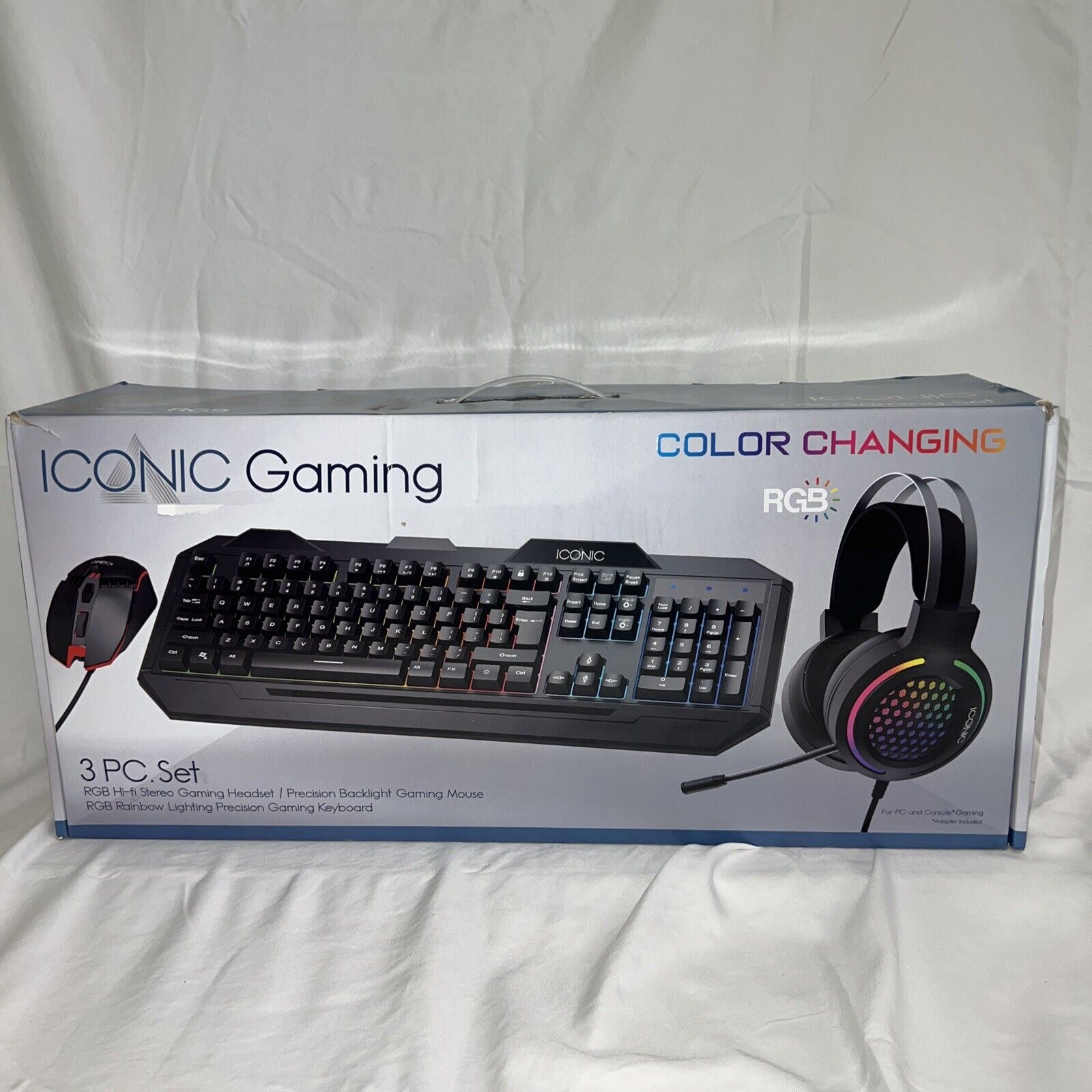 iconic Color Changing RGB Pro 3 Pc Gaming Set