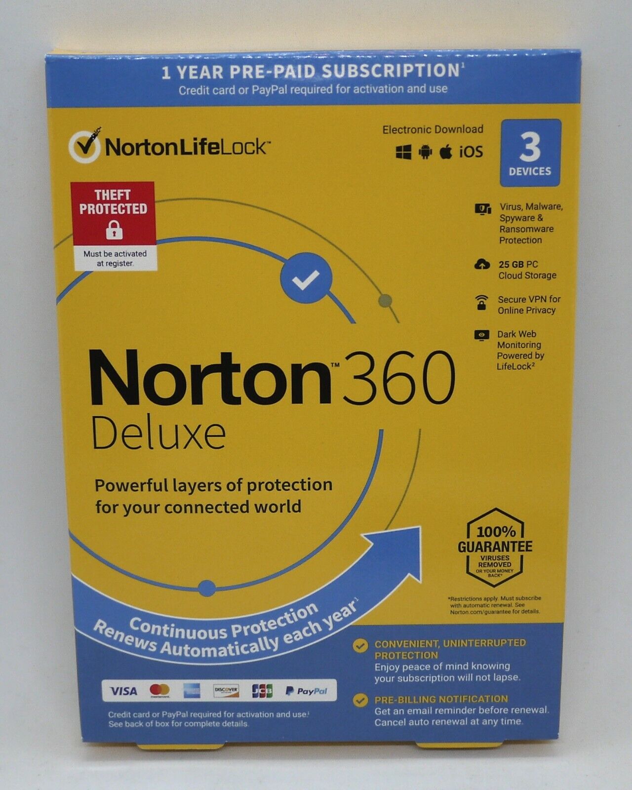 NORTON 360 DELUXE INTERNET SECURITY 2024 (3 DEVICE/1 YEAR) *NEW in RETAIL BOX