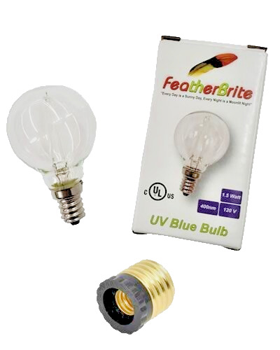 Featherbrite UV LED Blue Light Bulb Plus Adapter