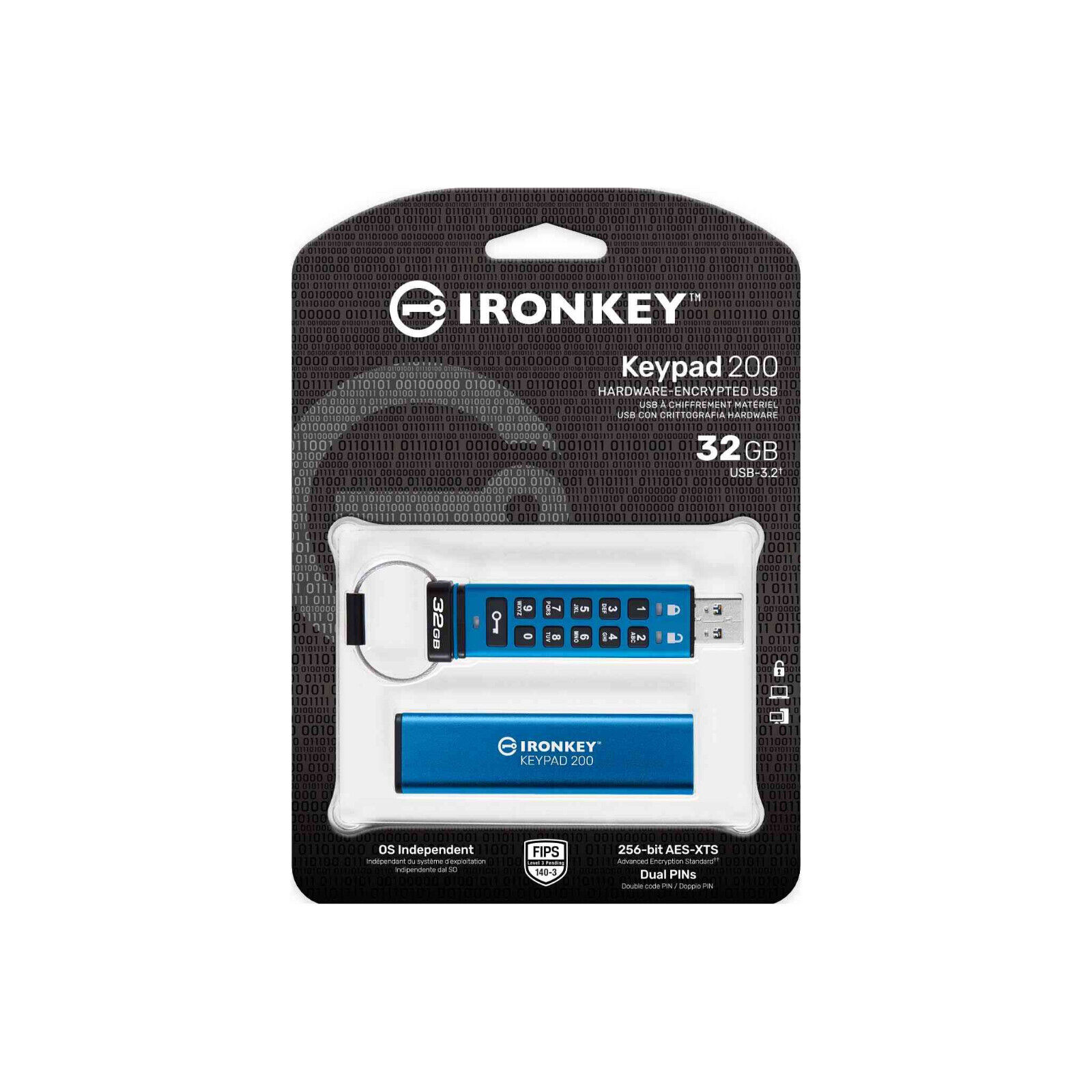 Kingston IronKey Keypad 200 8G 16G 32G 64G 128G USB3.2 Encrypted Drive Tracking#