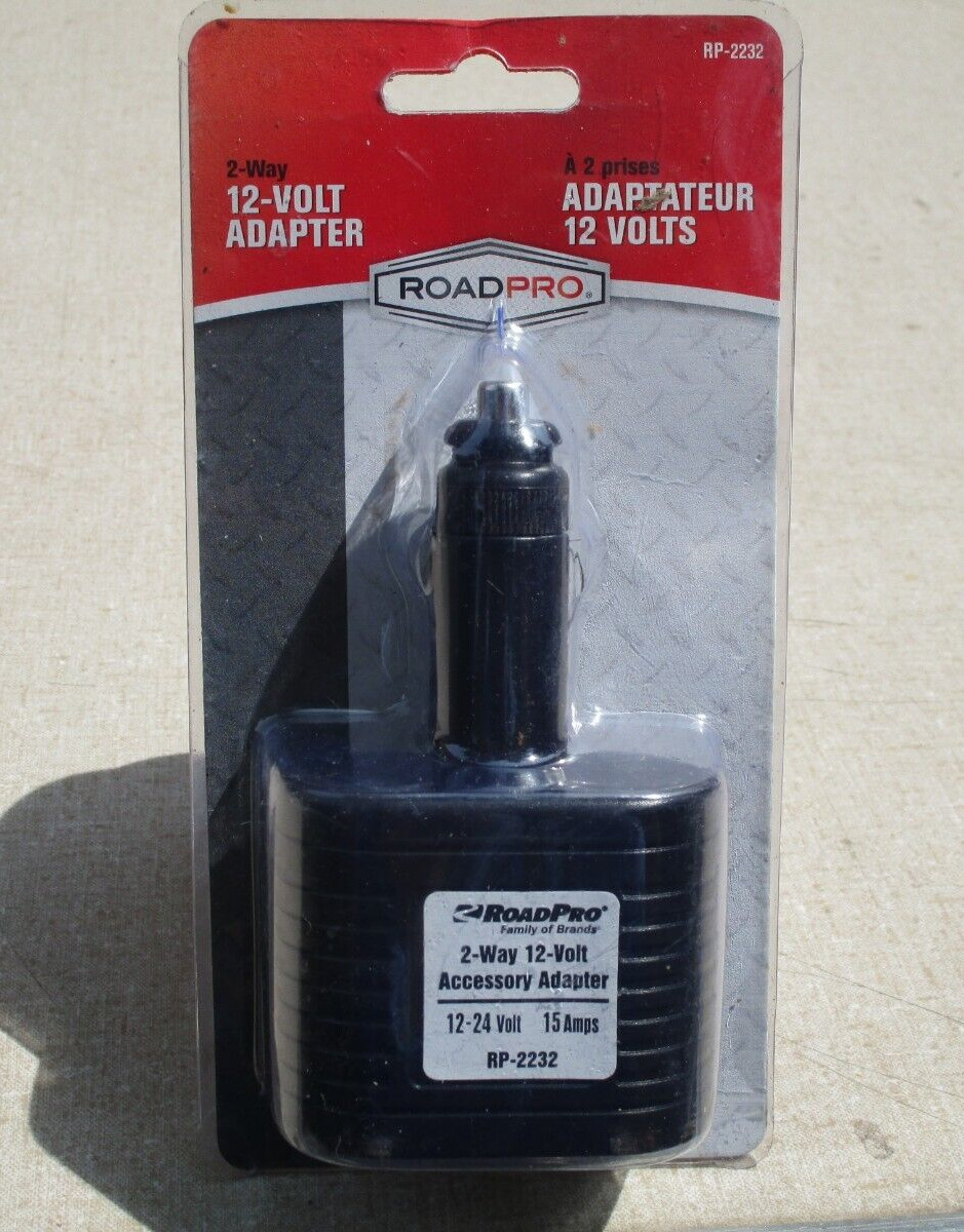 RoadPro 12-Volt 2 Outlet Cigarette Lighter Adapter 12-Volt Adapters Car Truck