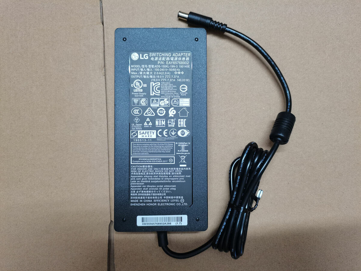 New Genuine LG 34WN80C-B monitor 19V 7.37A 140.03W EAY65768902 AC Adapter Cord