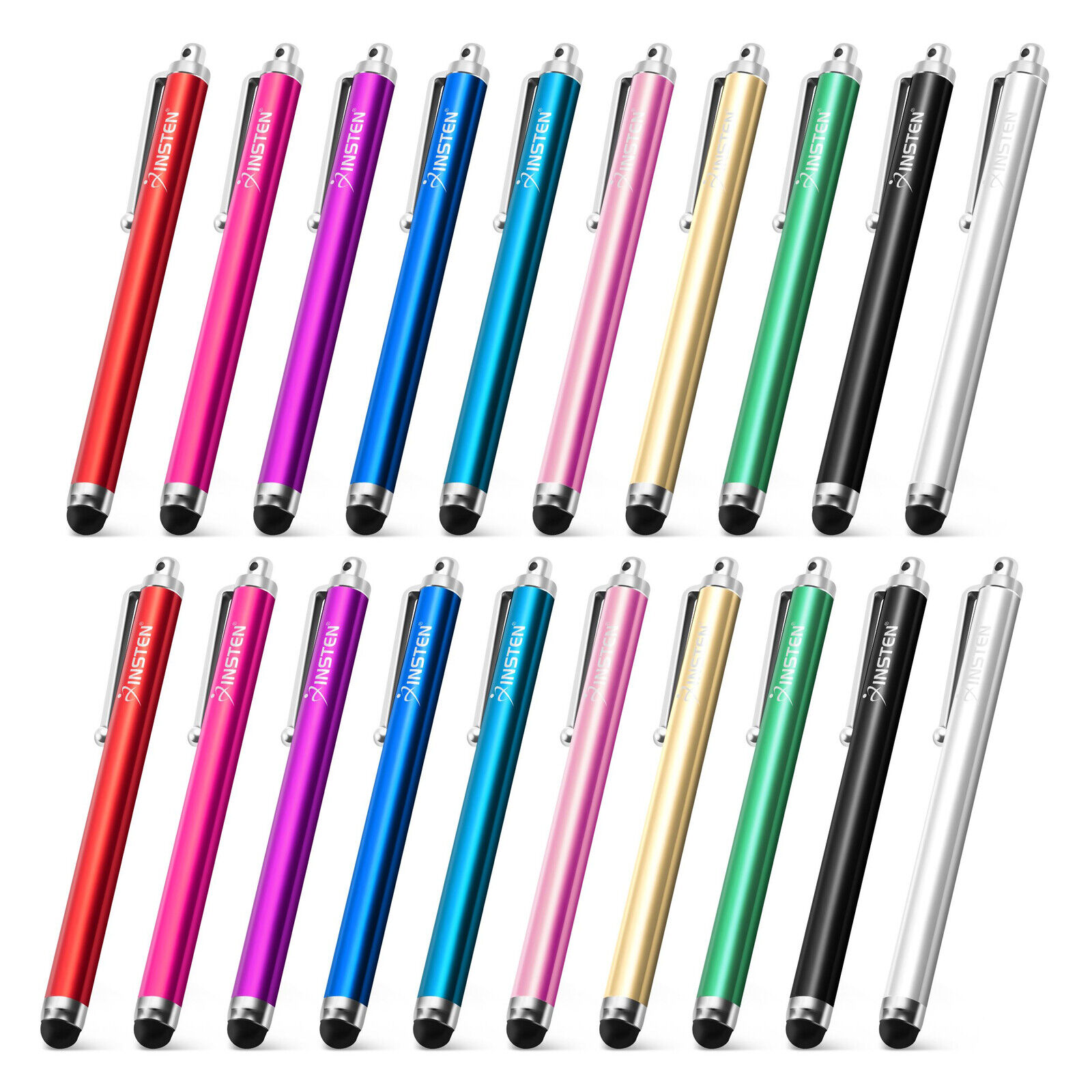 20 Pack Universal Capacitive Stylus Pen for All Touch Screens, 10 Multicolor