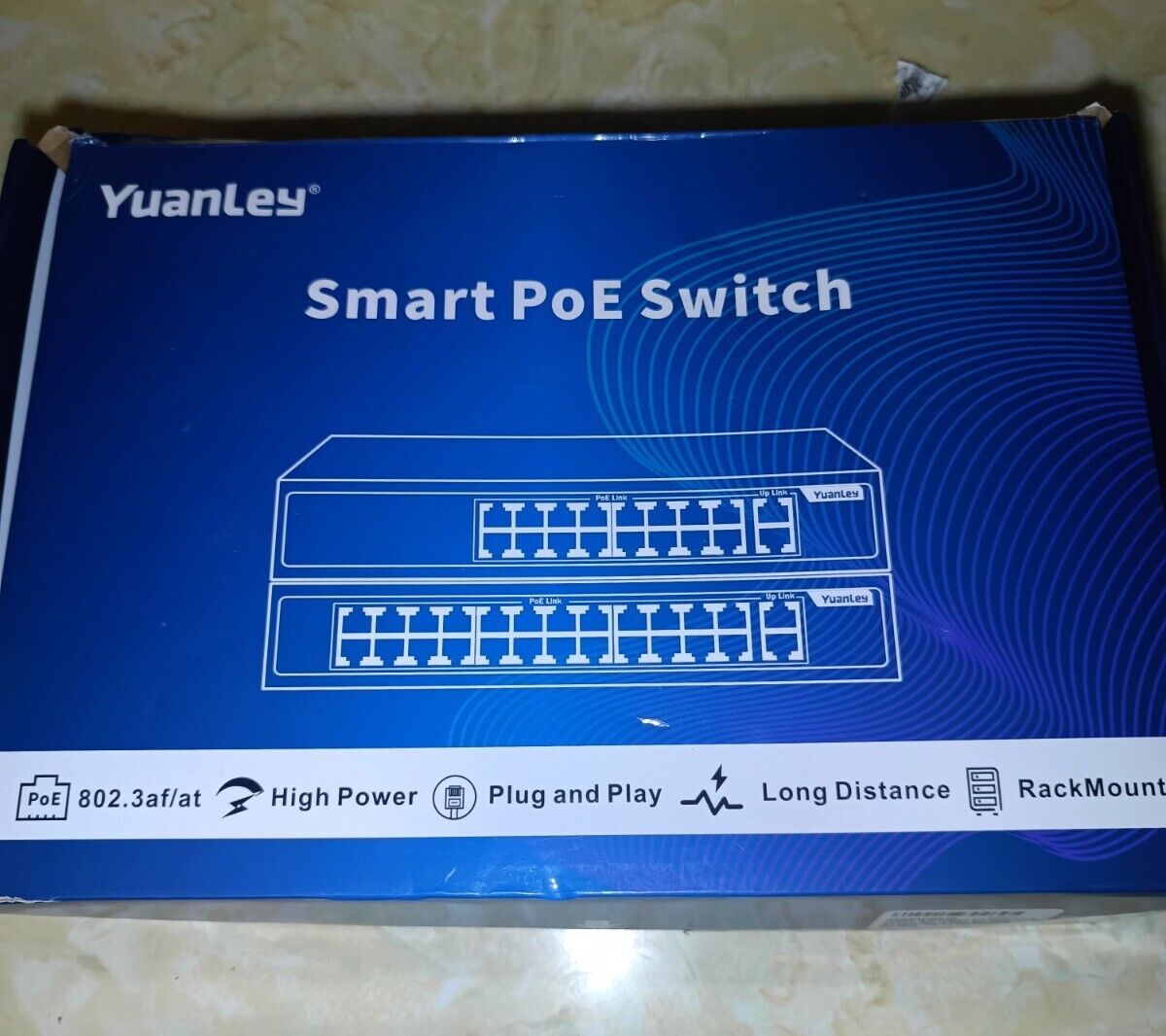 YuanLey 18 Port Gigabit PoE Switch With 16 Poe Unmanaged with 2 1000Mbps Uplink