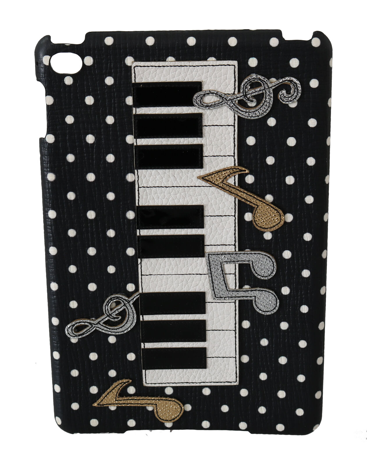 DOLCE & GABBANA Phone Case Cover Black Piano Polka Dot iPad Mini Tablet RRP $400