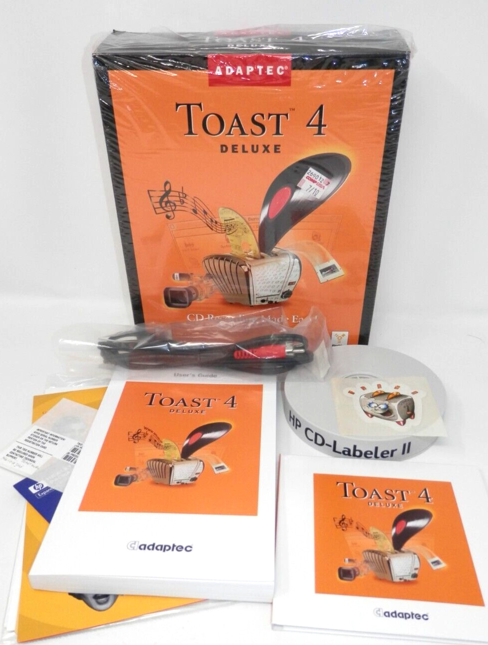 Adaptec Toast 4 Deluxe Software for Mac w/HP CD Labeler Record Big Box Complete