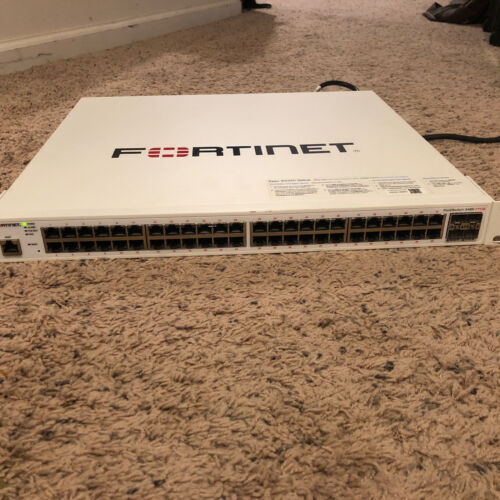 Fortinet FortiSwitch FS-248E-FPOE 48-Port POE Switch w/PwrCrd Tested