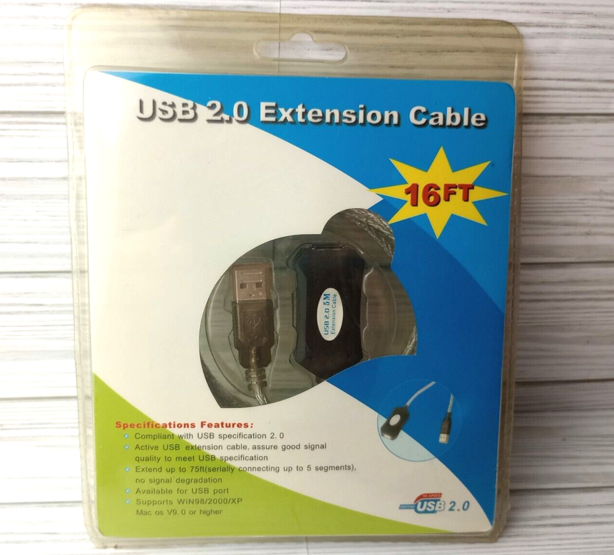 USB 2.0 Extension Cable 16 FT Hi-Speed NEW Vintage