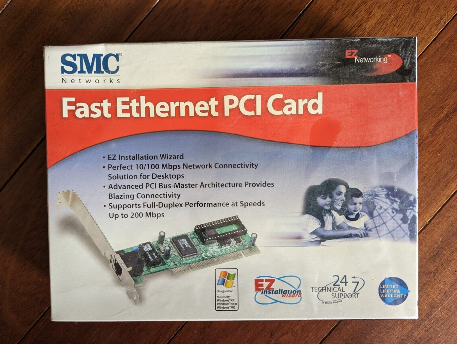 1- SMC Networks Fast Ethernet 10/100 PCI Card SMC1244TX-Free Shipping
