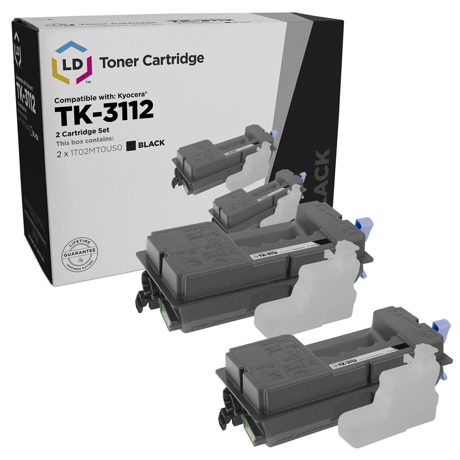 LD Set of 2 Comp Kyocera-Mita Black TK-3112 1T02MT0US0 Toner FS-4100DN