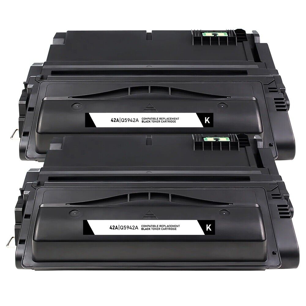 2PK Replacement for HP Q5942A Black Toner Cartridge for LaserJet 4200 4300