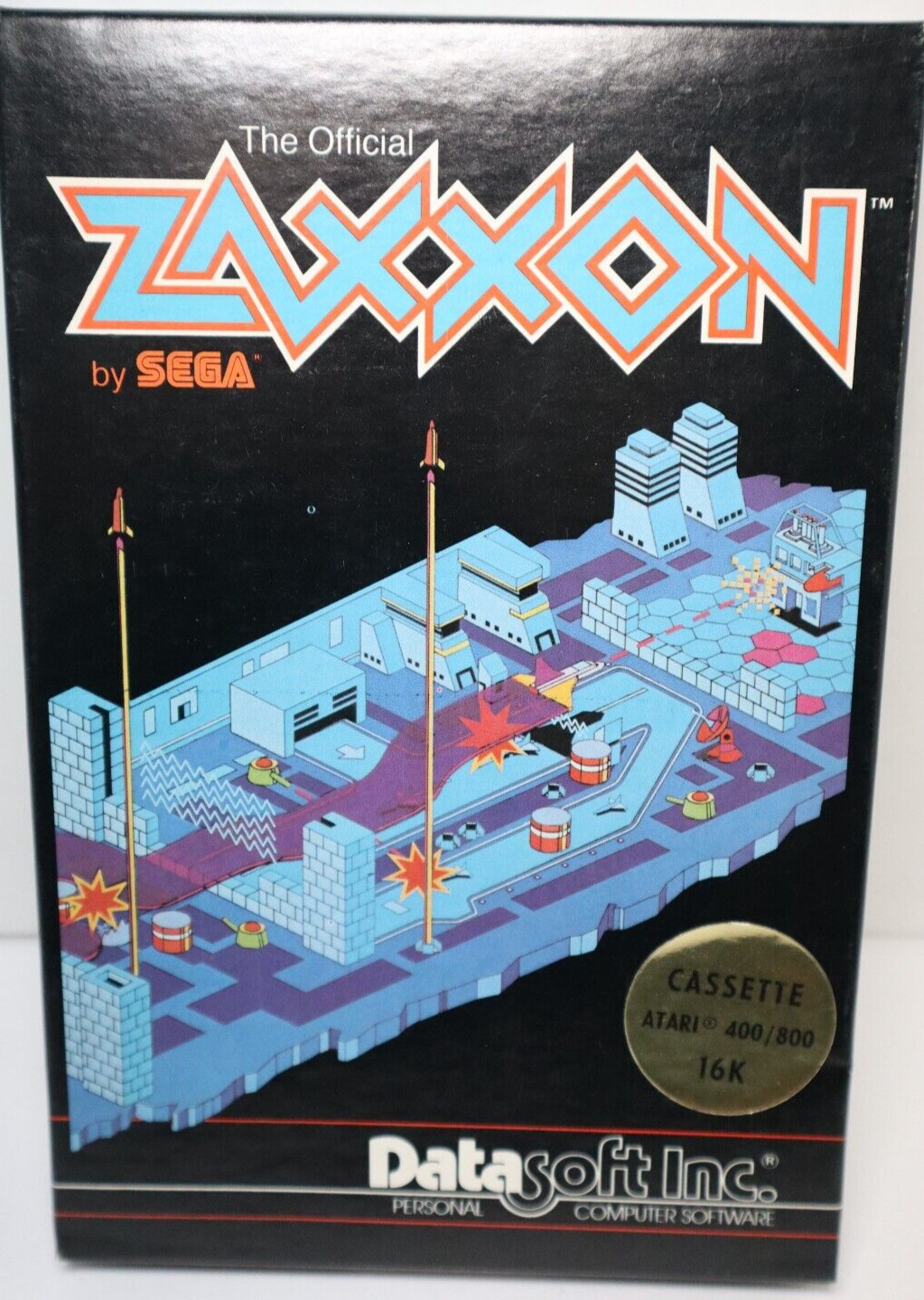 Atari 400/800 16K Computer Cassette Zaxxon Sega 1983 Complete