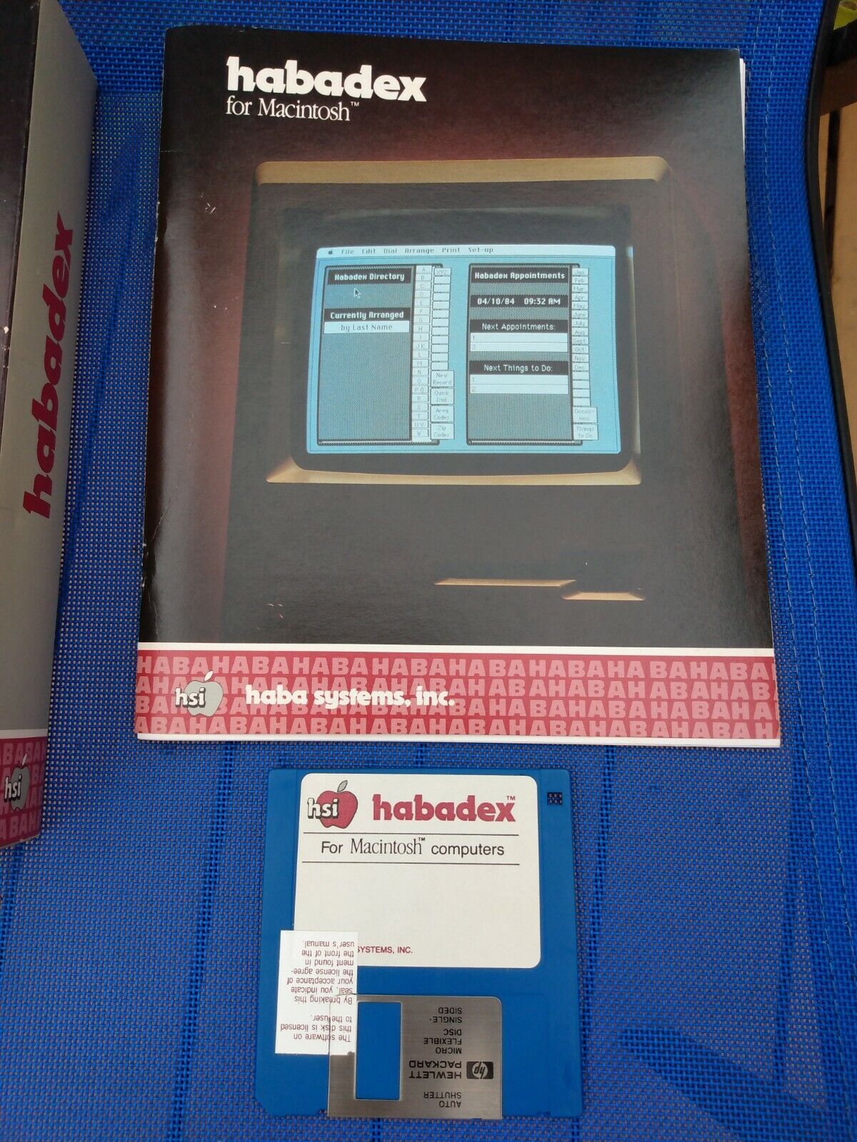 Vintage, Rare Habadex Software for Early 128k Macintosh; 1984
