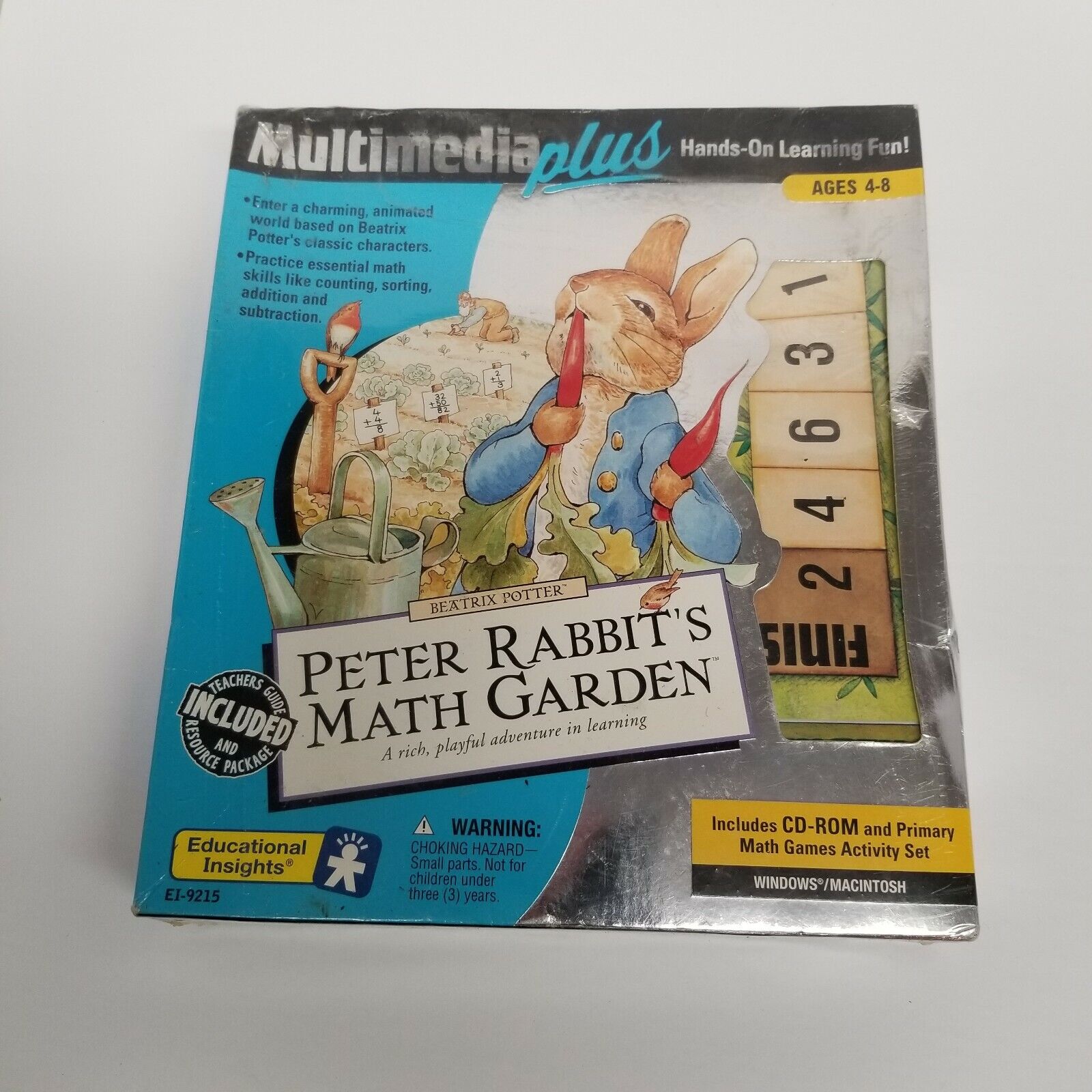 Vtg 1997 Beatrix Potter Peter Rabbit\'s Math Garden CD Rom Game & Activity Set