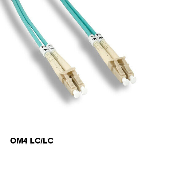 Kentek 2 Meter OM4 50/125 Aqua Fiber Optic Cable LC/LC Multi-Mode Duplex 10Gb