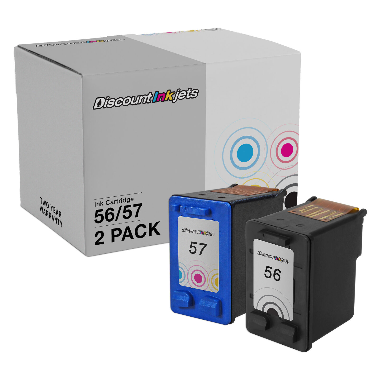 Ink Cartridge Replacement for HP 56 & HP 57 (1 Black, 1 Color, 2-Pack)