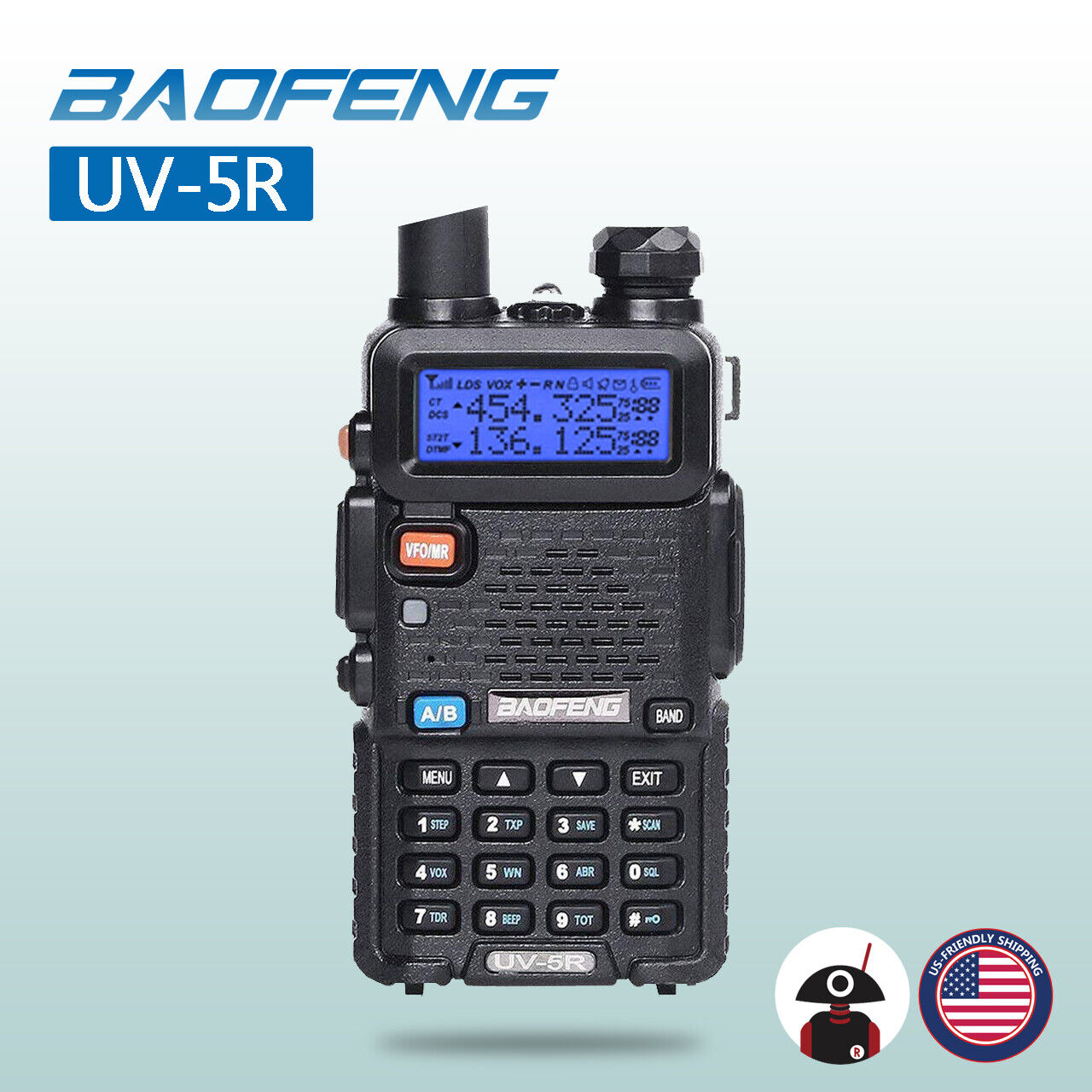 US Baofeng UV-5R VHF UHF Handheld Scanner Analog Walkie Talkie HAM Two-Way Radio